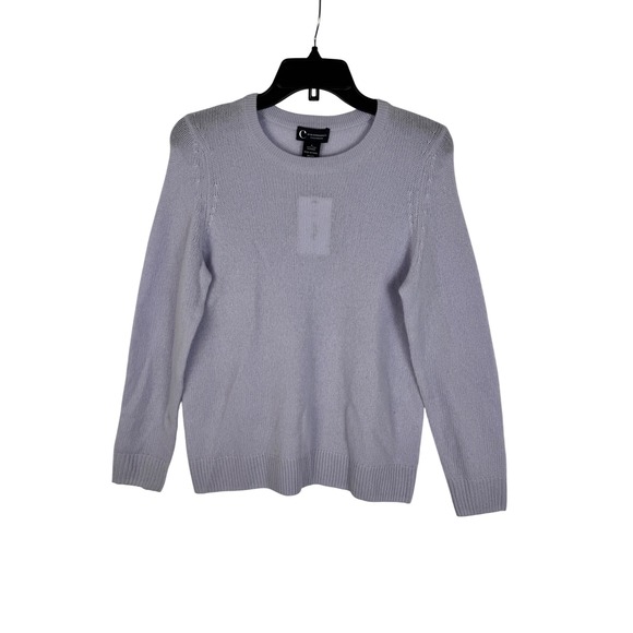 C by Bloomingdales Cashmere Sweater Womens Small Long Sleeve serenity blue - Picture 2 of 6